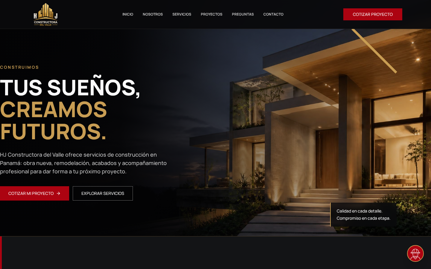 Sitio web de HJ Constructora