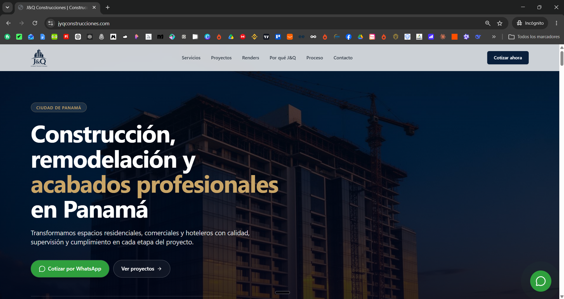 Sitio web de J&Q Construcciones
